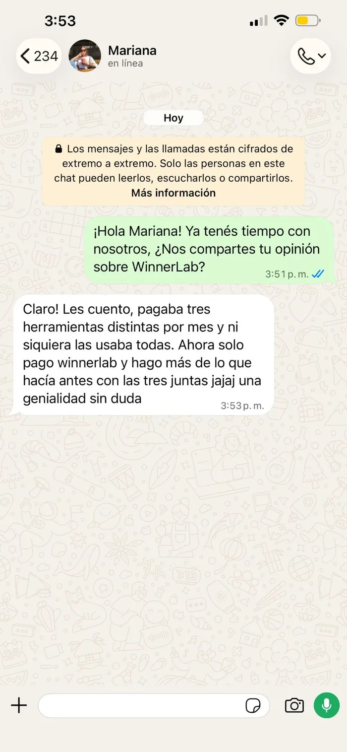 Testimonio de Mariana: solo paga WinnerLab y hace más que con tres herramientas juntas